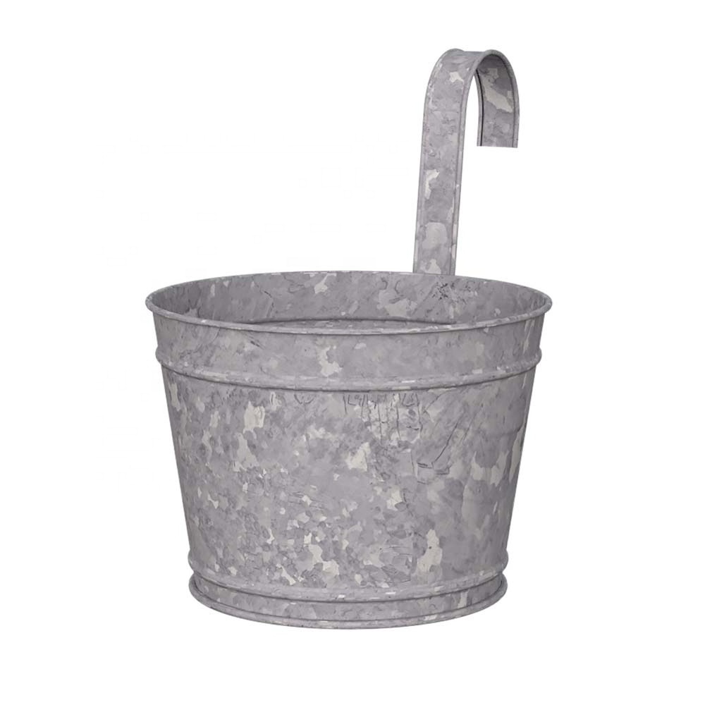 Garden Galvanized Metal Raised Garden Iron Flower Pot Rectangular Planter Gardening Plant Pot modern metal flower pots and vases