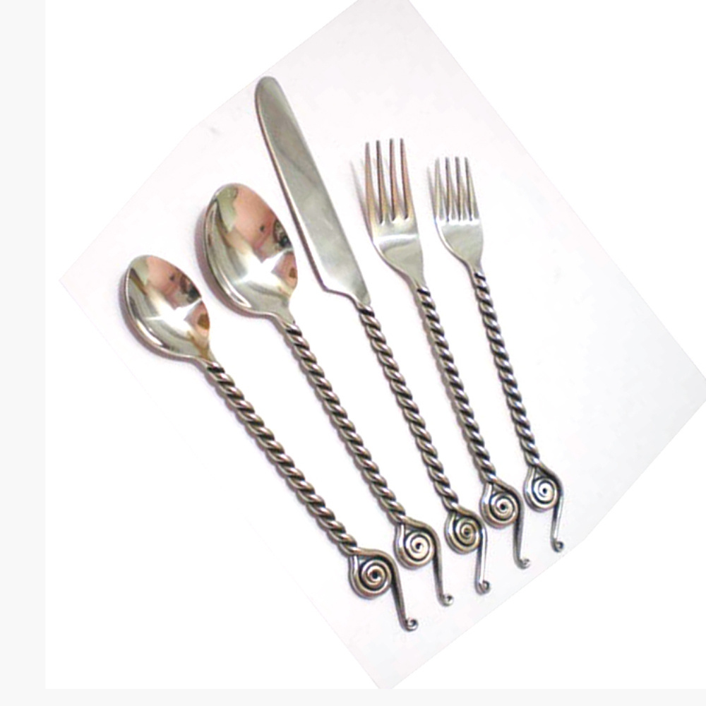 Long Lasting Wholesale Silverware Flatware Custom Logo Table Dinner Fork And Spoon Knife Stainless Steel Cutlery Set for Buffet