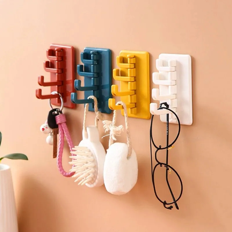 Multifunctional self adhesive plastic wall wall-mounted hanger hat  belt glasses hook coat racks for bathroom kitchen home