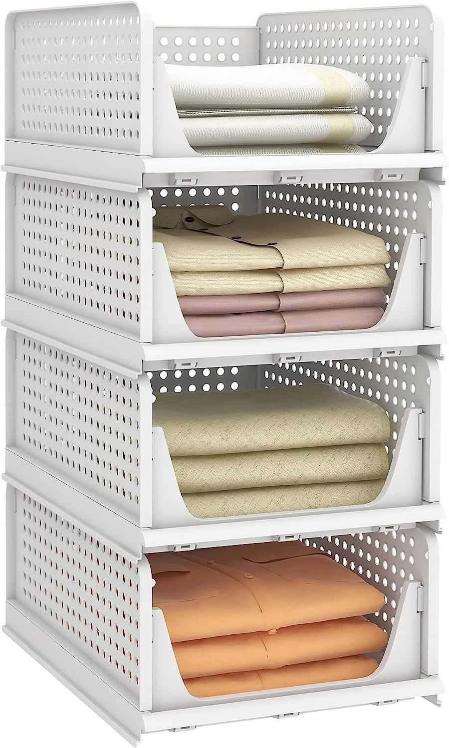 1pc 14CM  stackable foldable folding wardrobe clothes closet organizer storage drawers dividers box plastic baskets bin cube