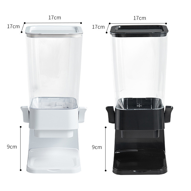 single double control cereal rice nut candy grain dispenser countertop dry food storage container box for kitchen oatmeal