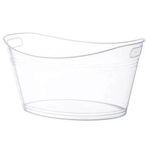 Large big Party 18L bar  transparent  beverage ice tubs Ice buckets  plastic oval storage tub baskets Chiller Bin