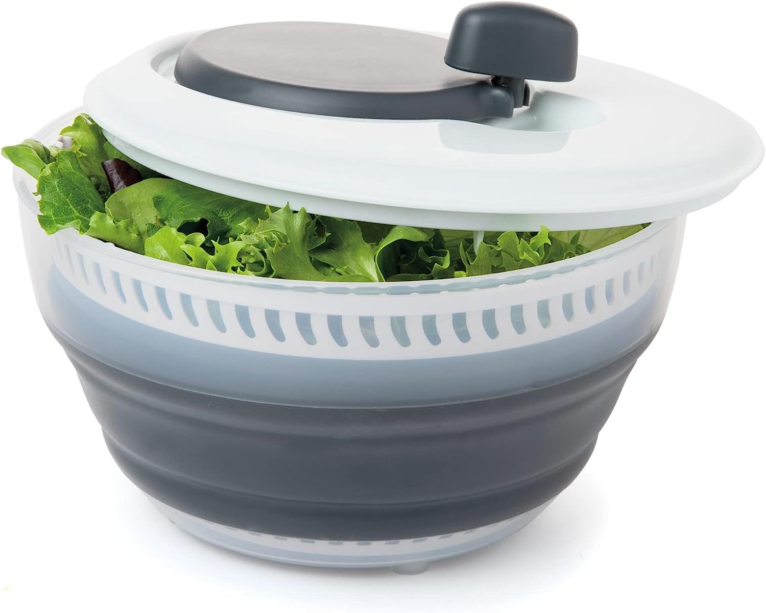 3 quart space saving kitchen folding collapsible drainer vegetable fruit collapsible colander food washing salad spinner