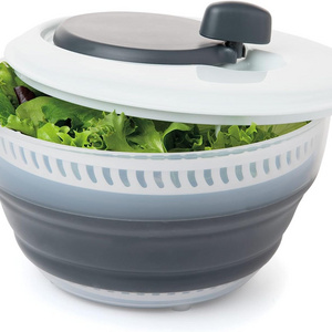 3 quart space saving kitchen folding collapsible drainer vegetable fruit collapsible colander food washing salad spinner