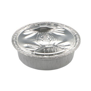 Size of 7 8 9 inch round disposable tin foil food containers aluminum pie tray plate with lid