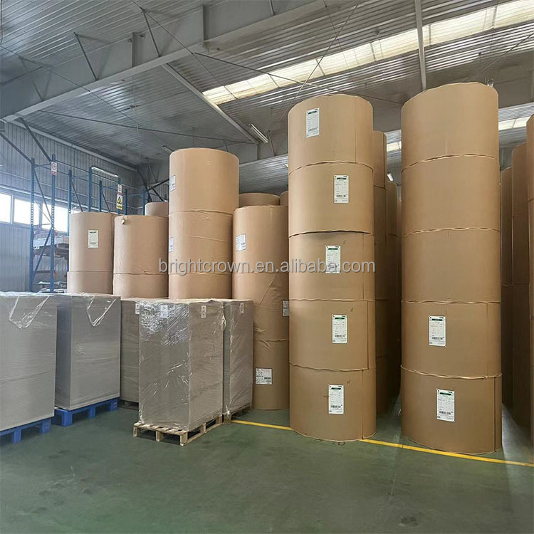 Optimal Price Customized Brown Jumbo Kraft Paper Roll 360-420 GSM  Uncoated Wood Pulp Core Board Crafts Making Print Core Paper