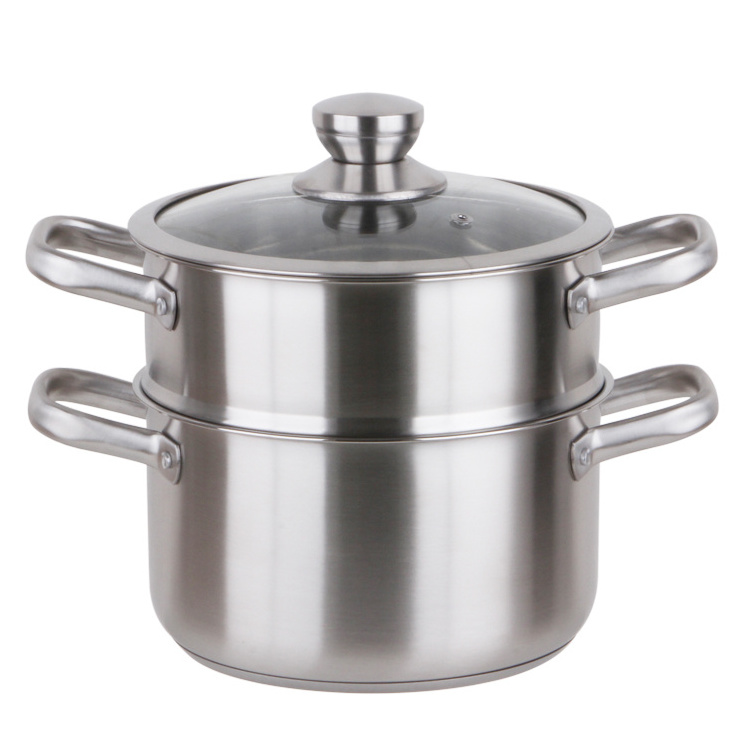 Food display Stainless steel steamer 2 layer steamer dumpling steamer