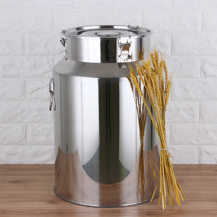 Seal Lids Milk Can Wine Bucket Liquid Storage Tank 304 Stainless Steel Milk Cans For Transport Milk