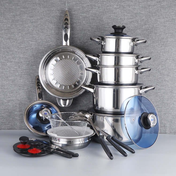 Stainless steel cookware set Ollas pots pans and Utensils  25pcs cookware set kinox cookware