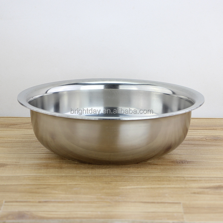 Factory direct sale 24-36cm vegetables wash basin stainless steel metal soup basin mixing bowls