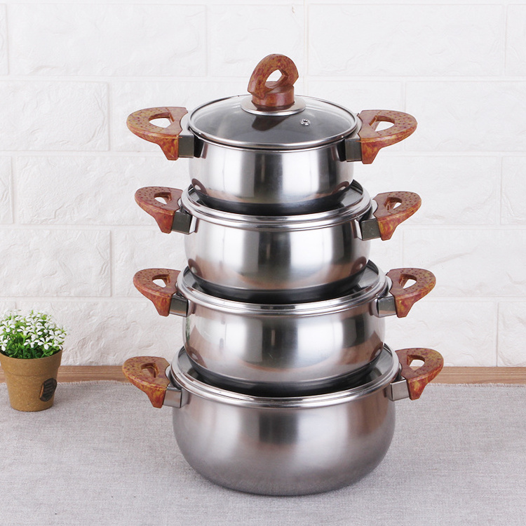 Wholesale Kitchen Ware Stainless Steel Cooking Pot Set Stainless Steel Soup Pot Set Kinox Cookware Ollas