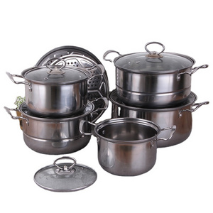 Hot sals kitchenware cookware set supplier Stainless steel 10pcs cookware set