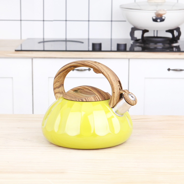 Tea Kettle for Stove Top Pumpkin shape Whistling Teapot for Stovetop With Handle