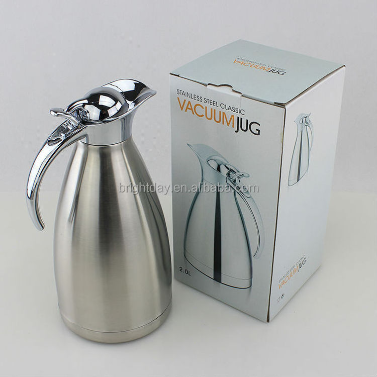 New design kitchenware stainless steel vacuum coffee jug 1.0/1.5/2.0 Liter water jug