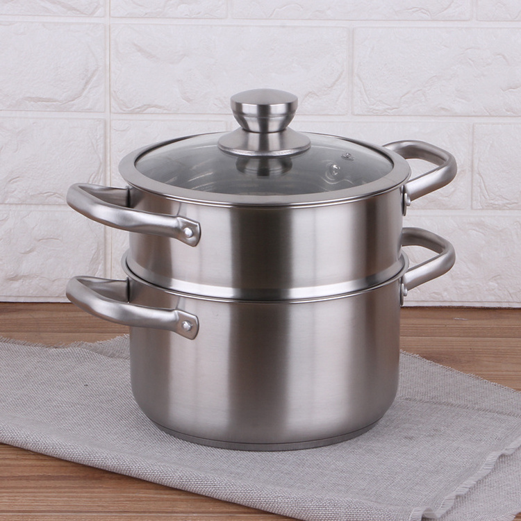 Food display Stainless steel steamer 2 layer steamer dumpling steamer