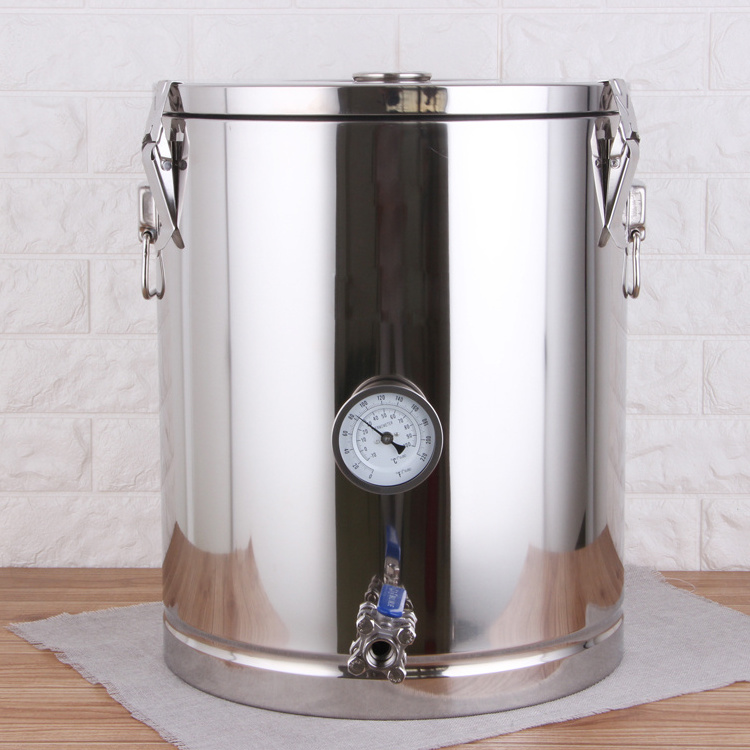 Big size 100Liter stainless steel heat insulation pot double wall insulation barrel commercial cooking pot