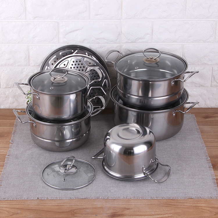 Hot sals kitchenware cookware set supplier Stainless steel 10pcs cookware set