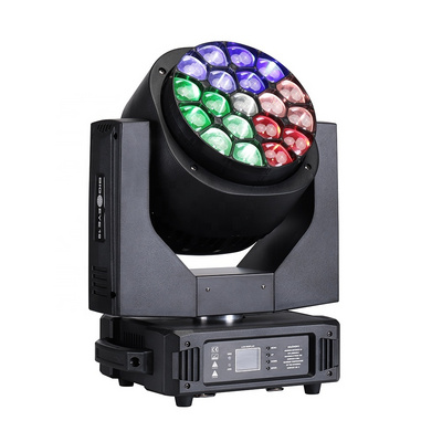 Professional disco lighting 19*15W rgbw led big bee eye zoom moving head wash dj light k10 disco lighting for party