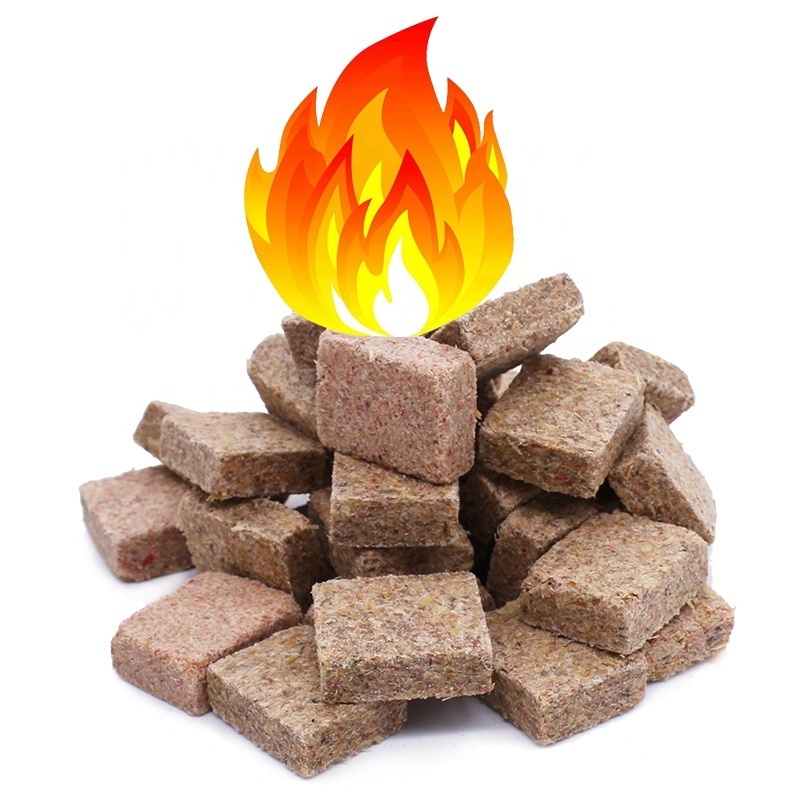 100pcs Natural Campfire Pit Nontoxic Charcoal BBQ Grill Fire Starter Cubes for Wood Stove