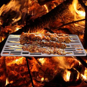 Portable BBQ Tools Titanium Grill Plate Camping Accessories for Woodburning Stove