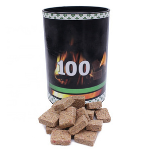 100pcs Natural Campfire Pit Nontoxic Charcoal BBQ Grill Fire Starter Cubes for Wood Stove