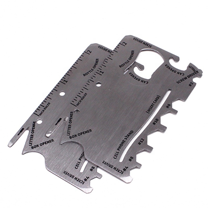 18 In 1 Best Gifts EDC Survival Gear Stainless Steel Multitool Credit Card for Quick Repairs Emergencies