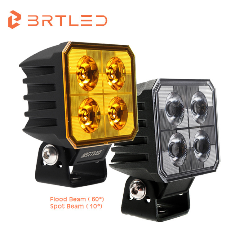 Led Work Lights BRTLED mini 3 Inch Led Round 40w amber 24v Light Offroad tractor Flood Led Cubes Car led truck lights