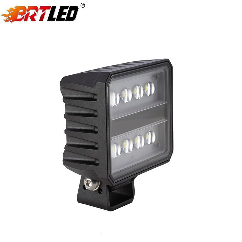 BRTLED Overheat Protect 40w 60w 80W Led Work Lamp Ece R10  4.5Inch 24v 12v Flood Excavator Tractor Led Square Led Work Light