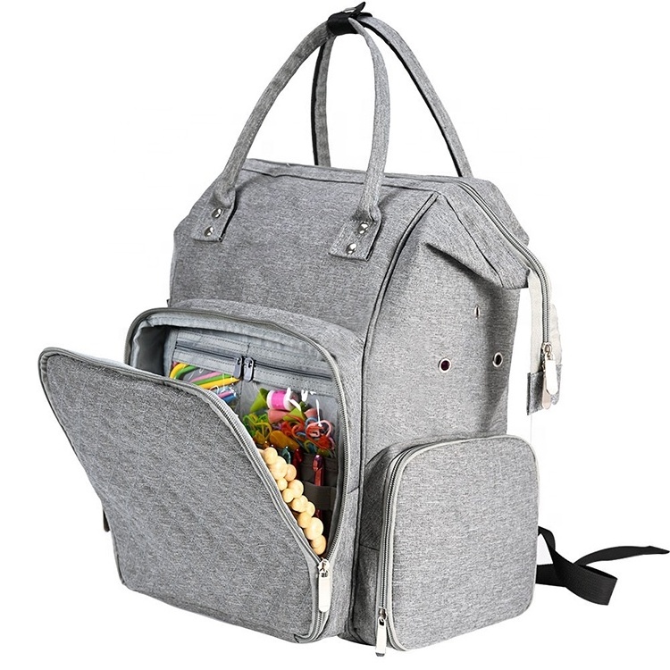 Knitting Project Bag with Grommets Yarn Organizer Portable Knitting Bag Storage Crochet Bag Backpack For Yarn Skeins Knitting