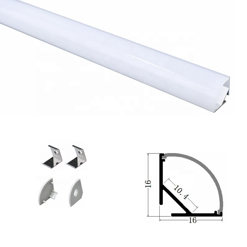 Aluminum Led Corner Profile 16X16 45 Degree Angle AL Profile For Architectural Lighting