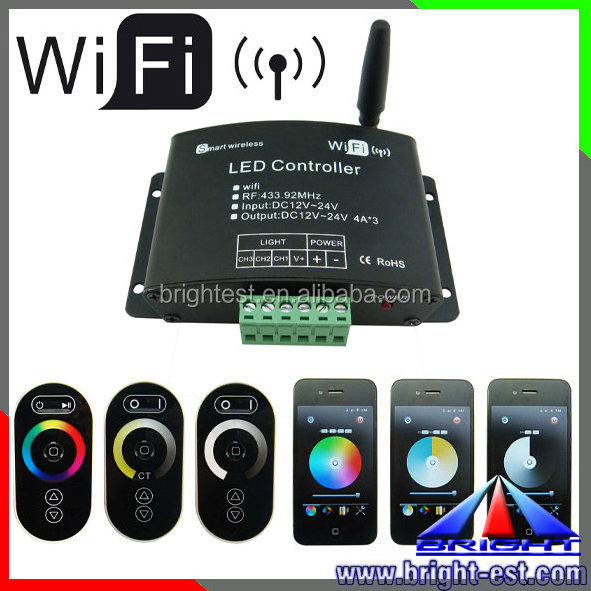 WIFI & RF Remote RGB/RGBW led Controller/Switch WIFI for Ipad Iphone & Androil System