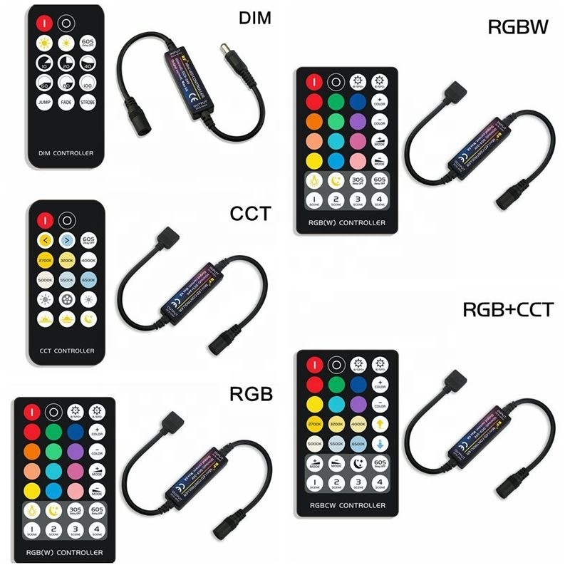 RGB RGBW Wireless RF Remote Controller DC5V 12V 24V LED Controller For LED Light Strips Dimmer