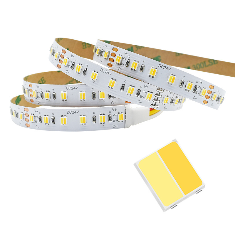 LED Light Strip With Remote Control Waterproof 24V SMD2835 2IN1 Warm Cold White 2700 6500K 120Leds/m Led Lights For Bedroom