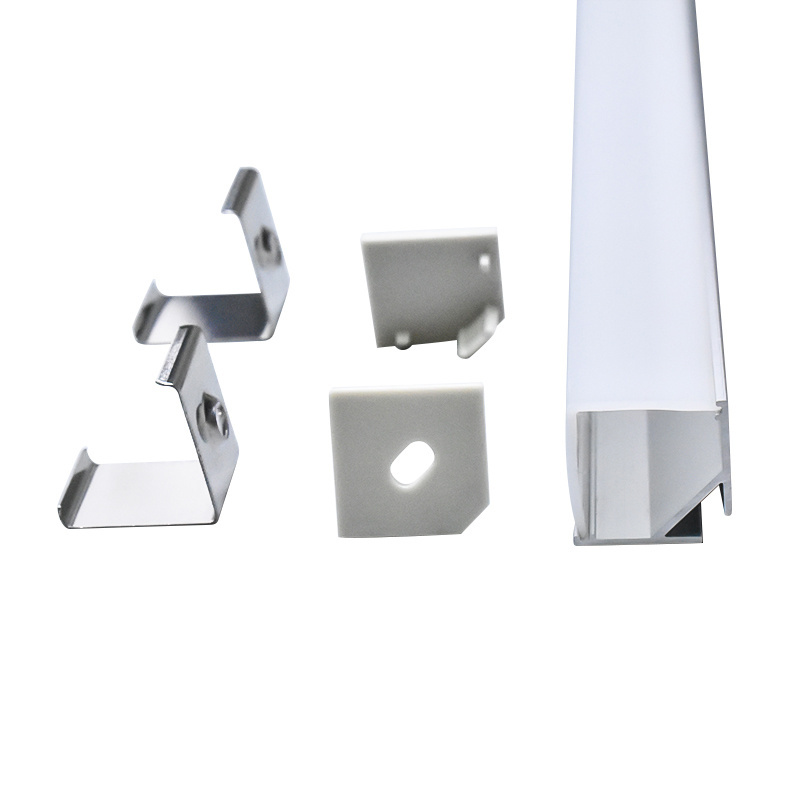 Aluminum Led Corner Profile 16X16 45 Degree Angle AL Profile For Architectural Lighting