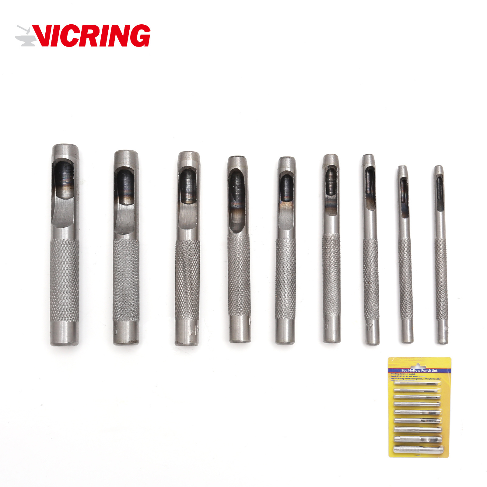 VICRING Professional punched belt round hole hollow punch 2.5-10mm Hollow Punch Set