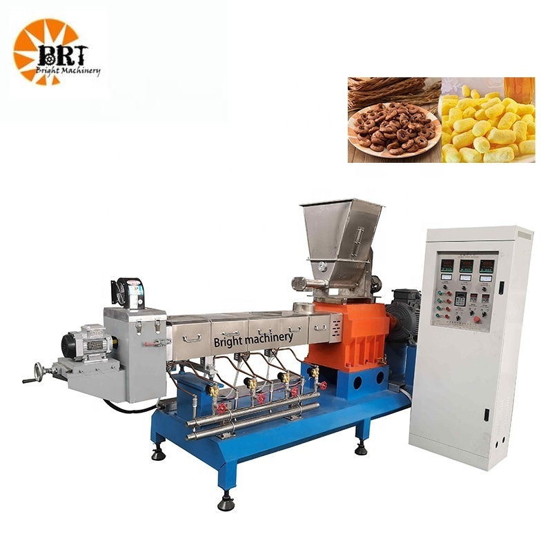 automatic puffed corn ball and stick production line has a make machine corn and rice puff snack machine