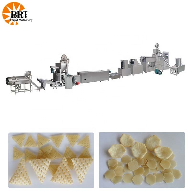 automatic processing machine line to make 2d pani puri snack food 3d fryums snacks pellet manufacturing production machine