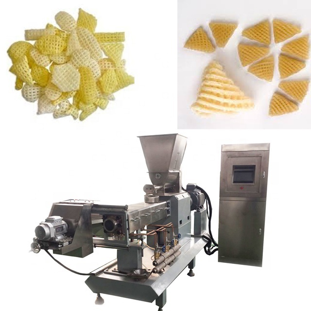 automatic processing machine line to make 2d pani puri snack food 3d fryums snacks pellet manufacturing production machine