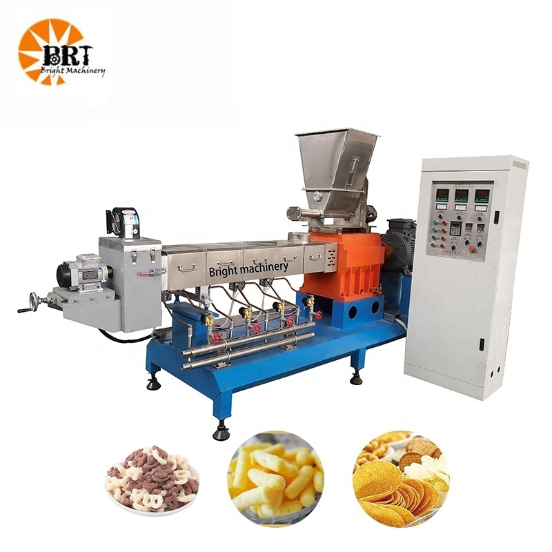 automatic puffed corn ball and stick production line has a make machine corn and rice puff snack machine