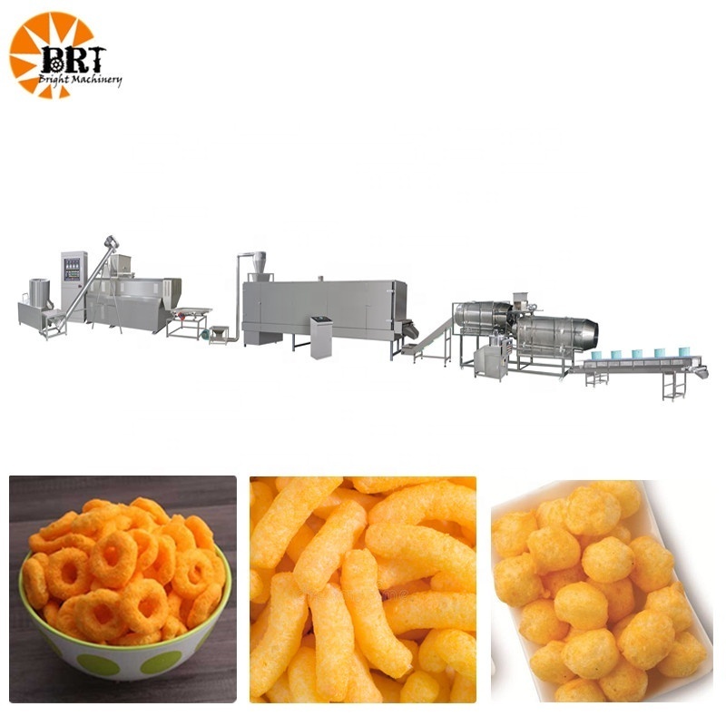 automatic puffed corn ball and stick production line has a make machine corn and rice puff snack machine