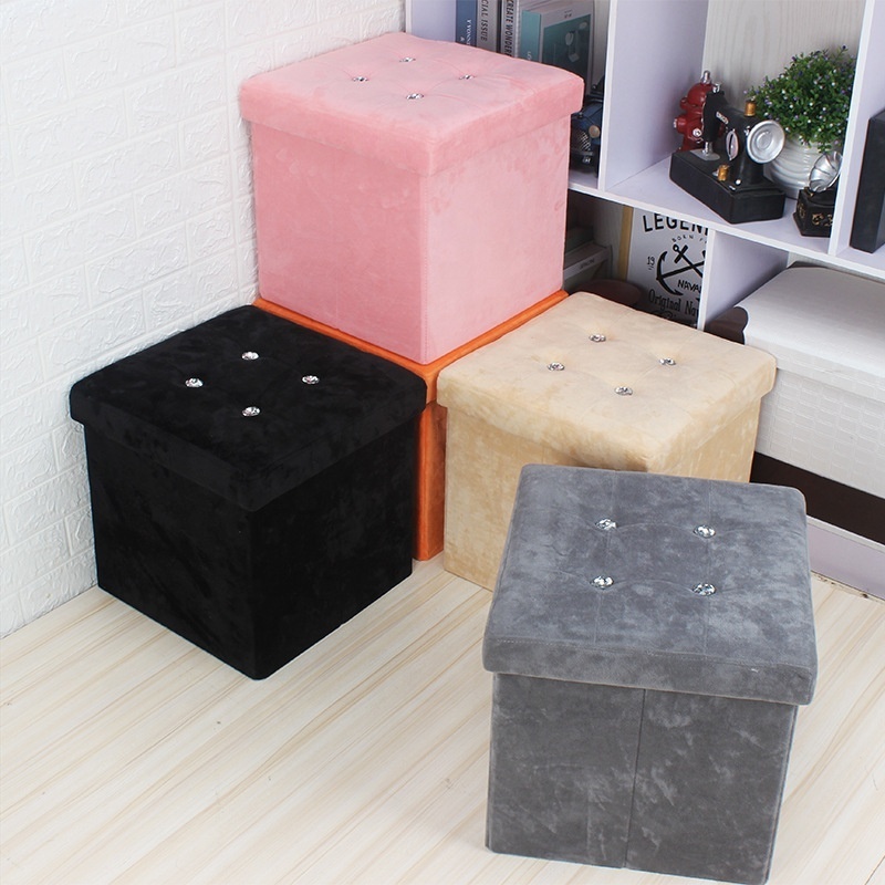 Multi-function Folding Ottoman Storage Box Pouffe Seat Stool Home Chair Footstool Home Decoration Shoes Stool Organizer