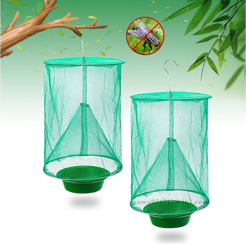 wholesale Convenient Outdoor Insect Trapper Mosquito Catcher Bug Killer Cage Net Reusable Fly Trap Fruit Fly Gnat Trap