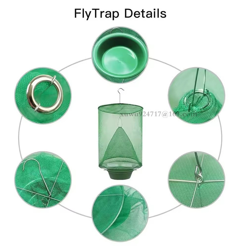 wholesale Convenient Outdoor Insect Trapper Mosquito Catcher Bug Killer Cage Net Reusable Fly Trap Fruit Fly Gnat Trap