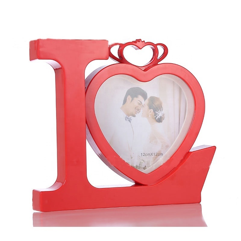 Heart Shaped Magic Mirror Photo Frame Home Decoration Gift LED Plastic Picture Photo Frame