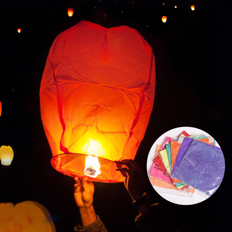 Fire Resistant Chinese Flying Wishing Lantern Sky Lantern Paper Balloons Paper Lamp Rectangular Paper Lantern