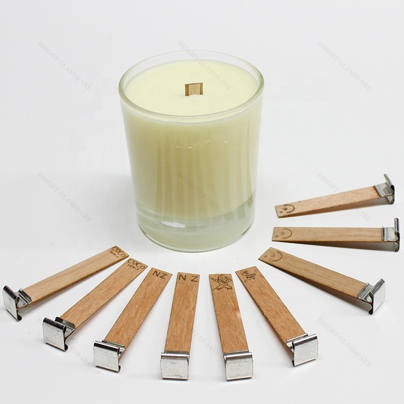 Wholesale  customized logo luxury natural soy wax scented candle wood wick candle with lids