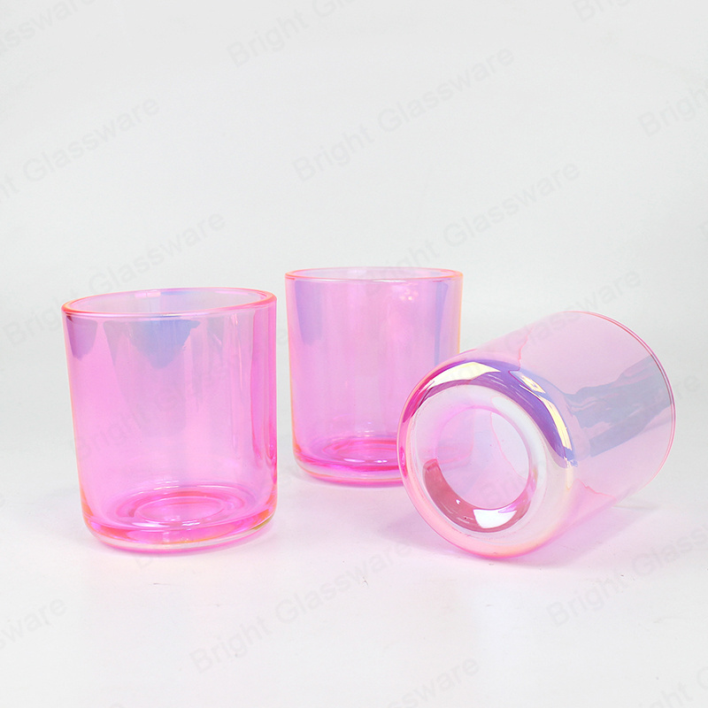 Luxury Mercury Votive Holder Large Vogue Empty Pearl Pink Glass Candle Jar