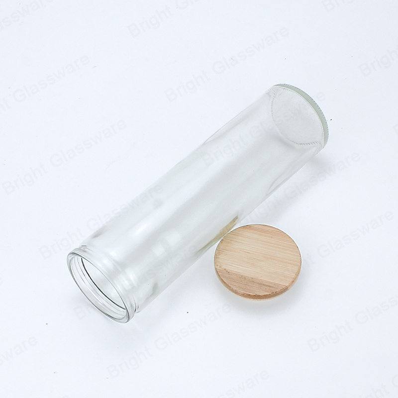 Wholesale High Quality Customized Sticker Prayer Pillar 8 Inches Excellent Eco-friendly Glass Jar Religious Candles