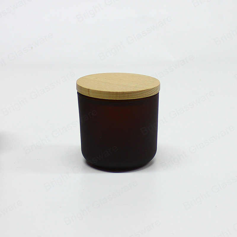 In Stock Small Dark Frosted Amber Tea Light Candle Holder Mini 80ml 3oz Empty Candle Jar Glass With Lid for Scented Candles