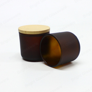 In Stock Small Dark Frosted Amber Tea Light Candle Holder Mini 80ml 3oz Empty Candle Jar Glass With Lid for Scented Candles